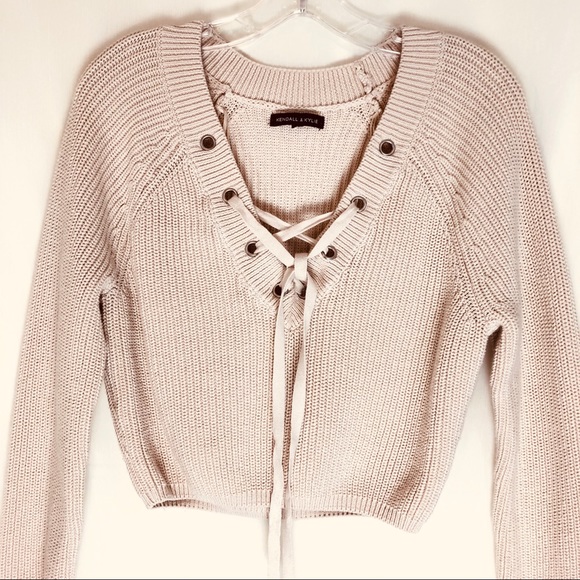 Kendall & Kylie Sweaters - Kendall & Kylie Crop Sweater Long Sleeve Cotton